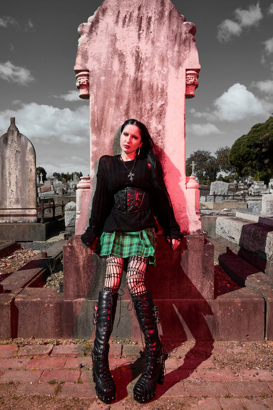 Black Friday - Netted Suspender Tights - black