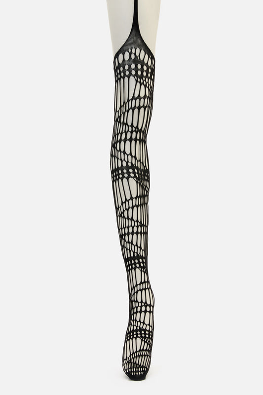 Black Friday - Netted Suspender Tights - black