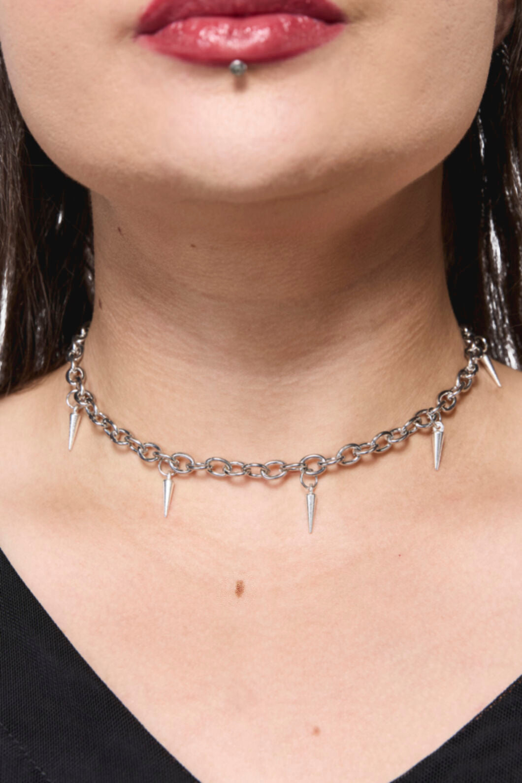 Black Friday - Chain Spike Necklace - silver