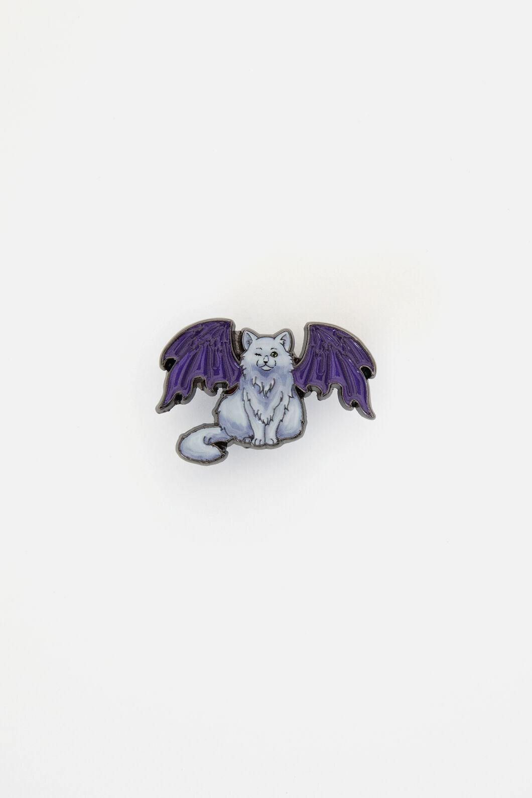 Black Friday - Bat Cat Pin - grey