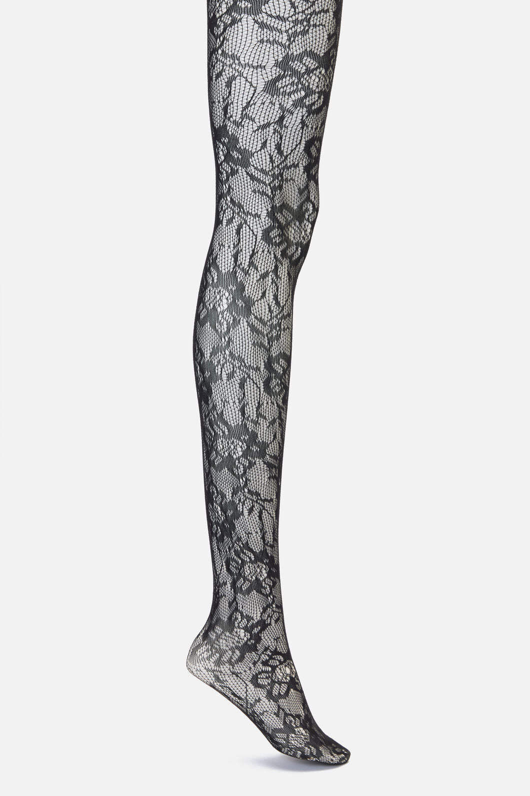 Black Friday - Black Floral Mesh Tights - black