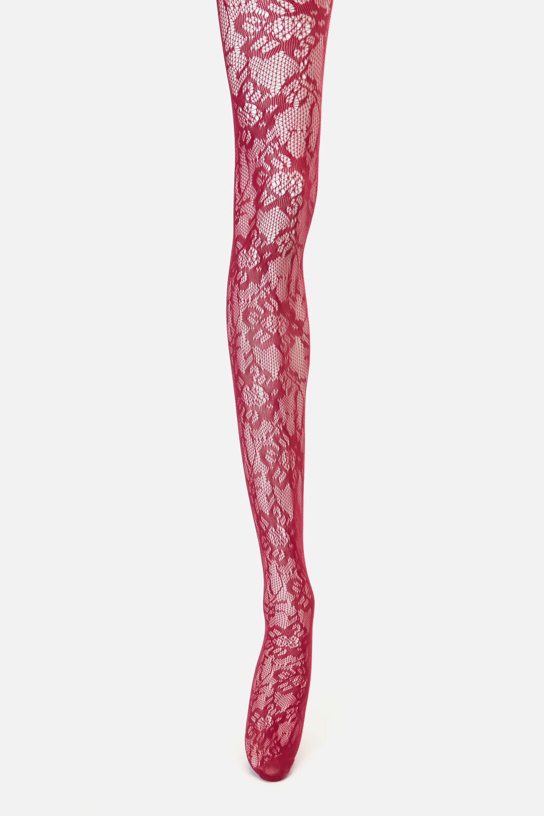 Black Friday - Red Floral Mesh Tights - red
