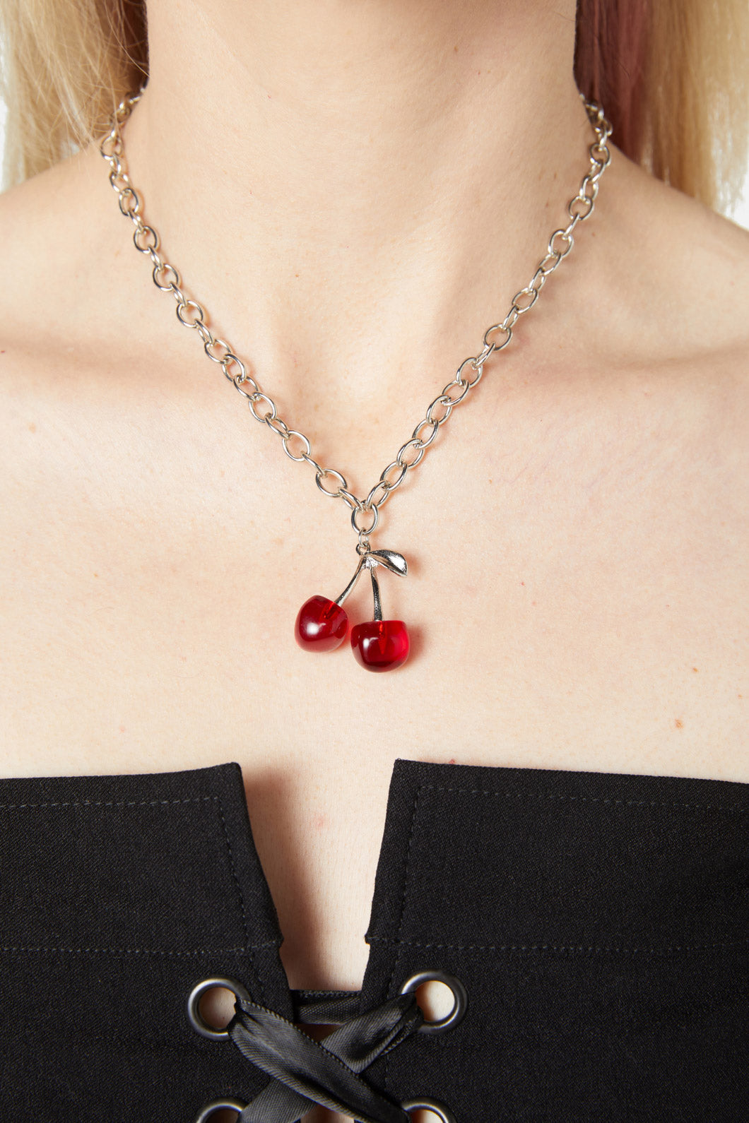 Black Friday - Cherry Charm Jewellery Set - silver