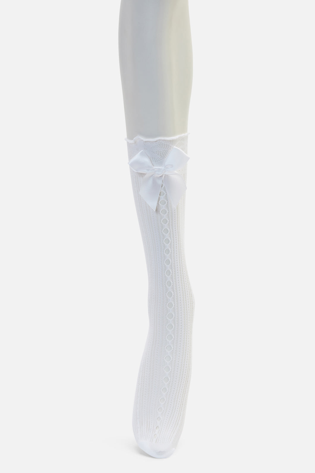 Black Friday - Big Bow Knee Socks - white