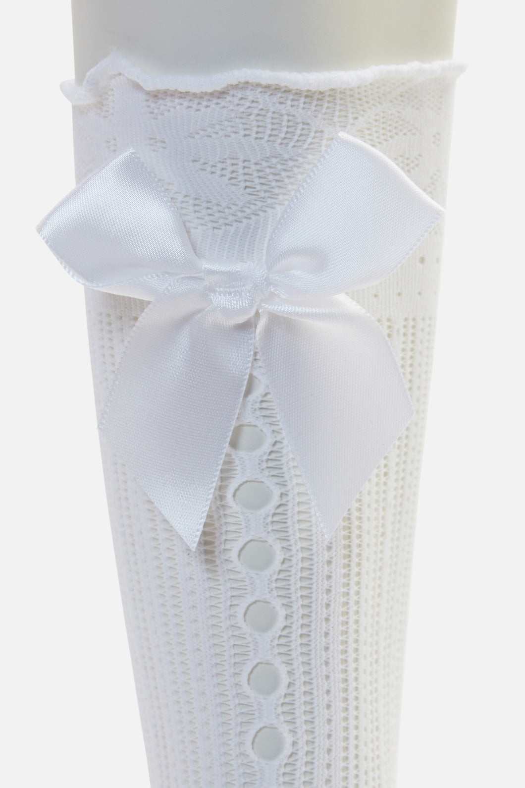 Black Friday - Big Bow Knee Socks - white