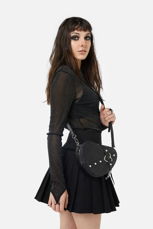 Black Friday - Heart Cross Body Bag - black