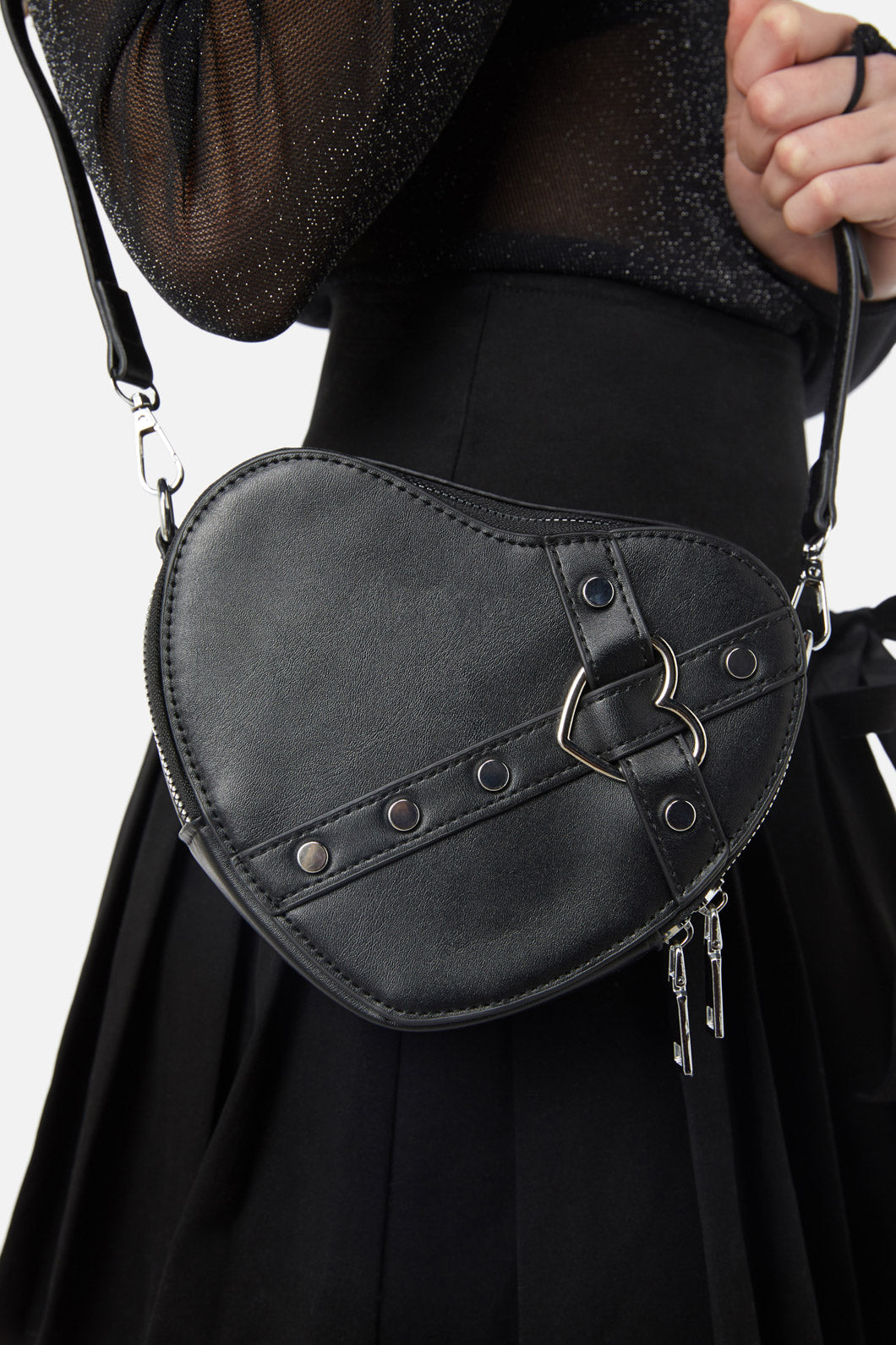 Black Friday - Heart Cross Body Bag - black
