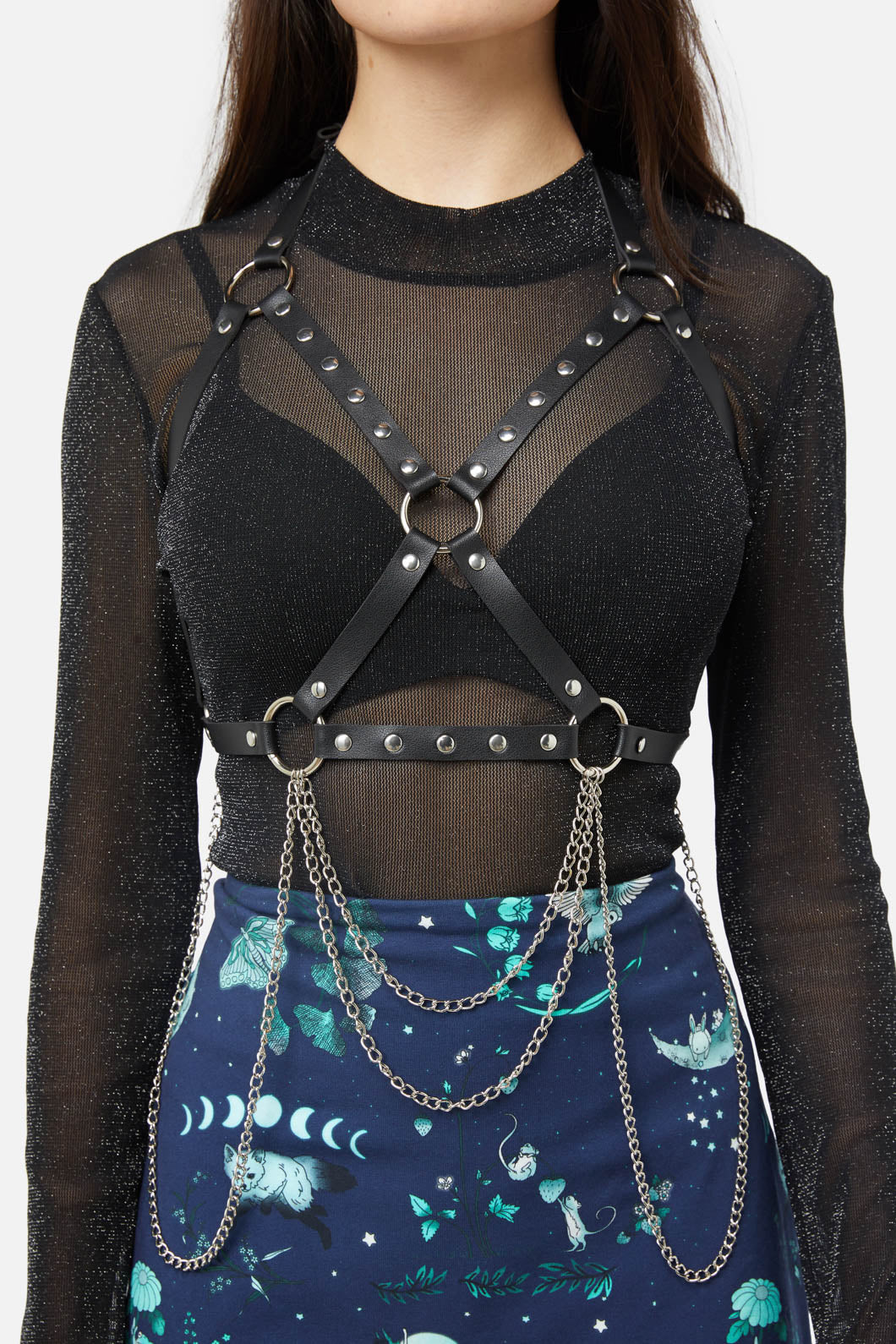 Black Friday - Stud & Chain Chest Harness - black