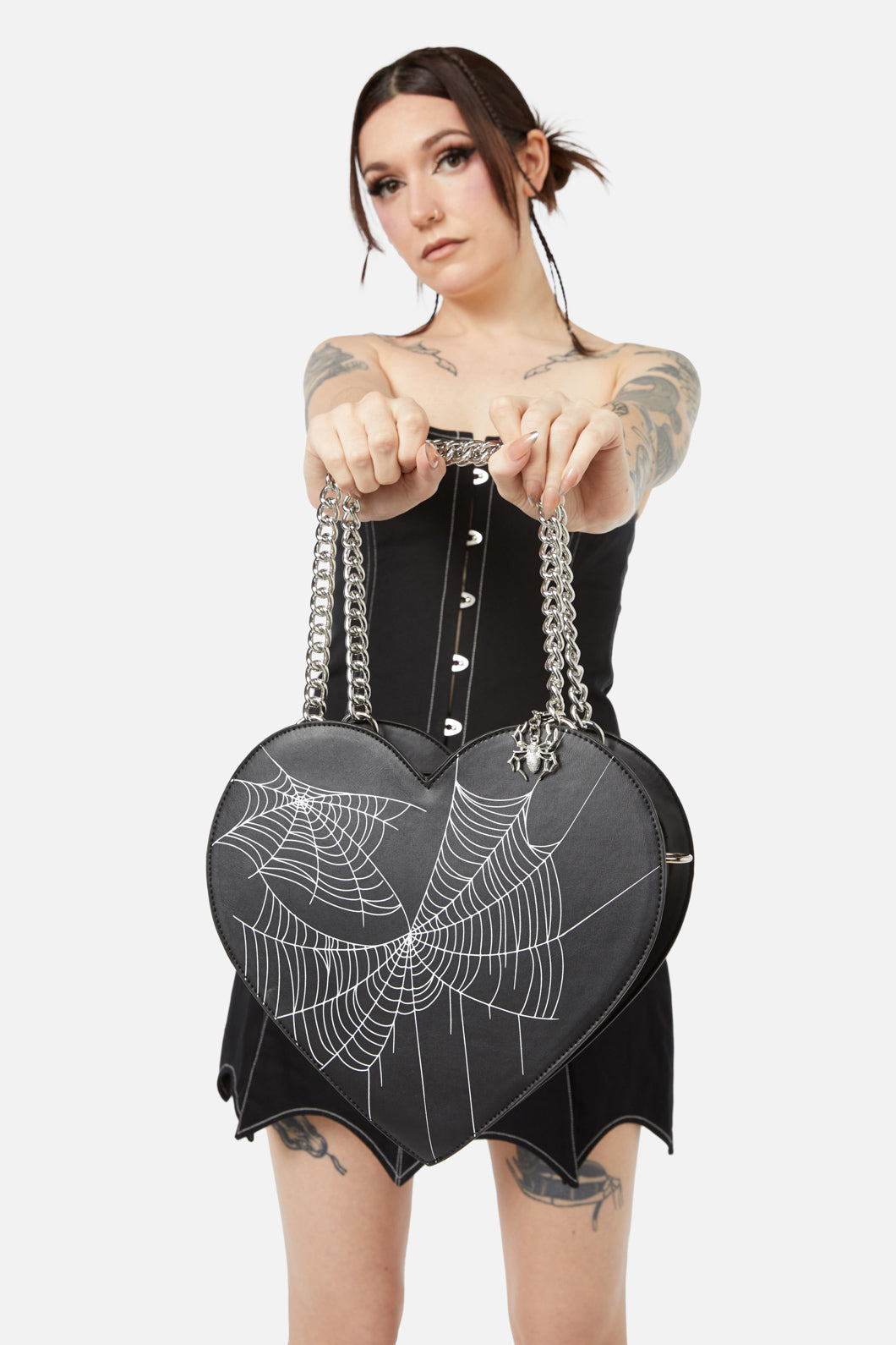 Black Friday - Spider Charm Cobweb Bag - black