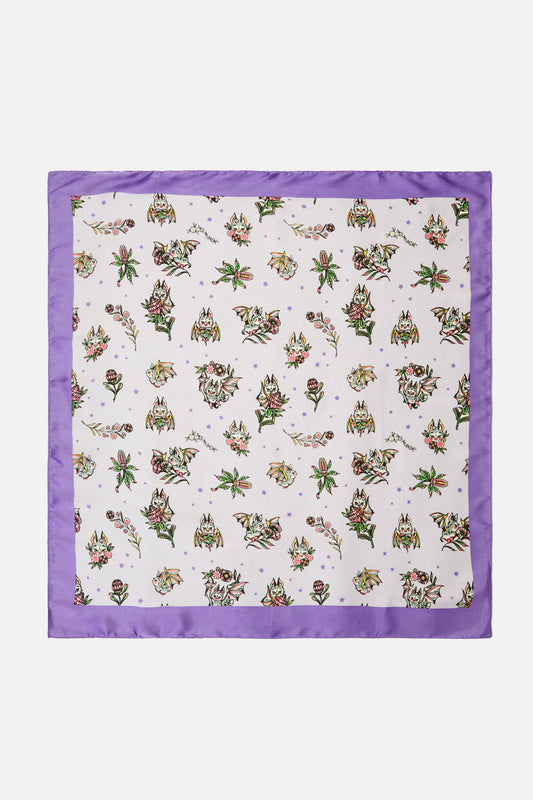 Black Friday - Fruity Bats Satin Scarf - lilac