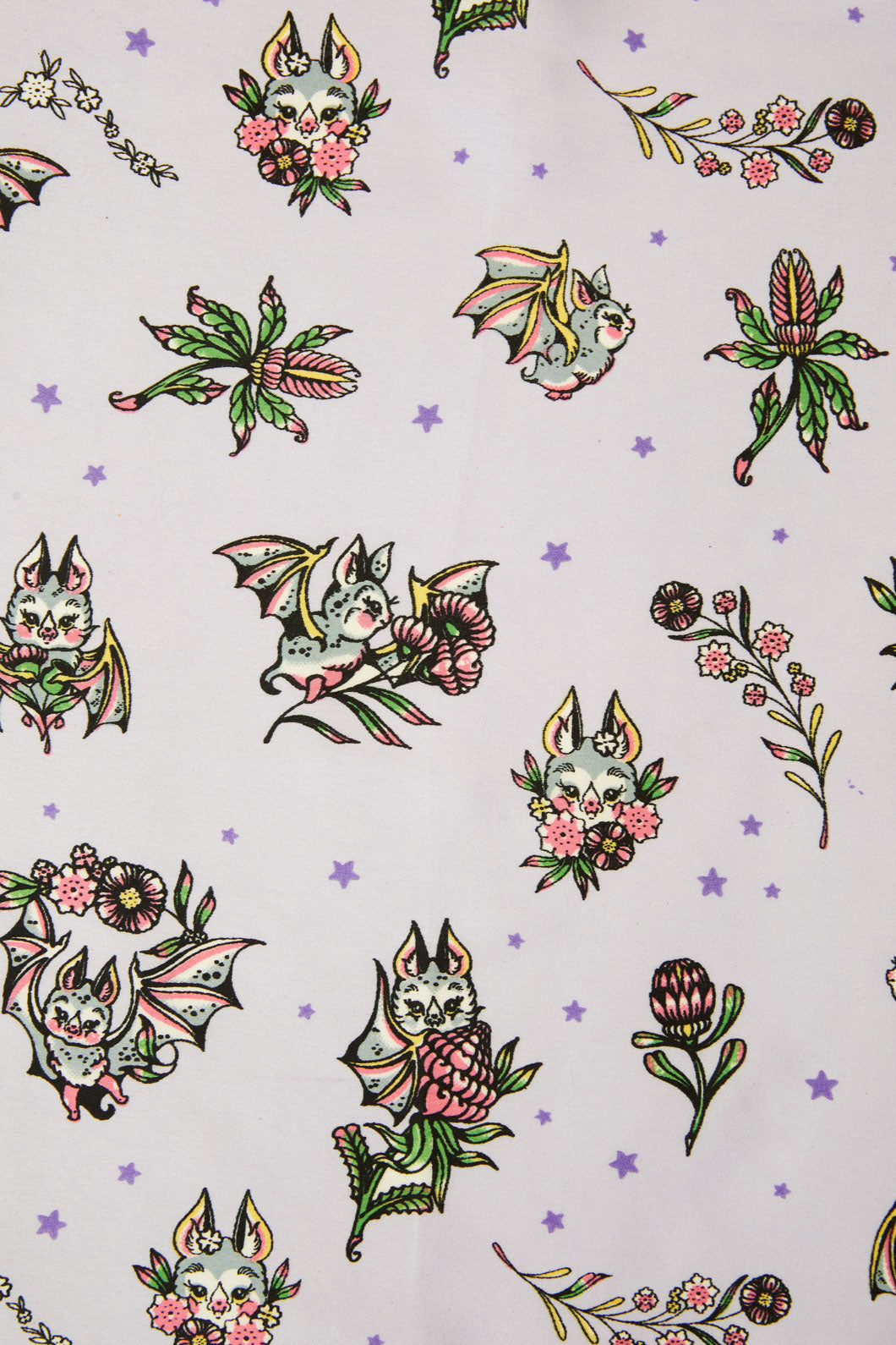 Black Friday - Fruity Bats Satin Scarf - lilac