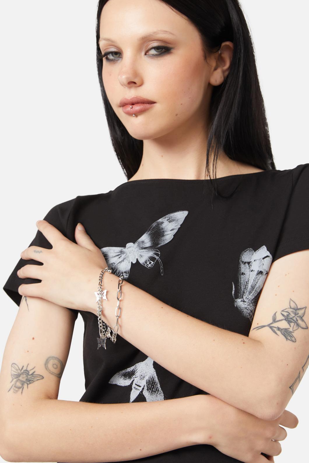 Black Friday - Butterfly Charm Bracelet - silver