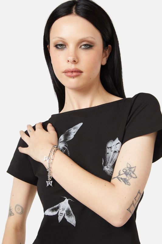 Black Friday - Butterfly Charm Bracelet - silver