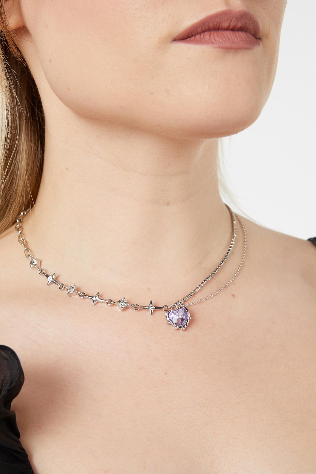 Black Friday - Gem of a Heart Necklace - silver