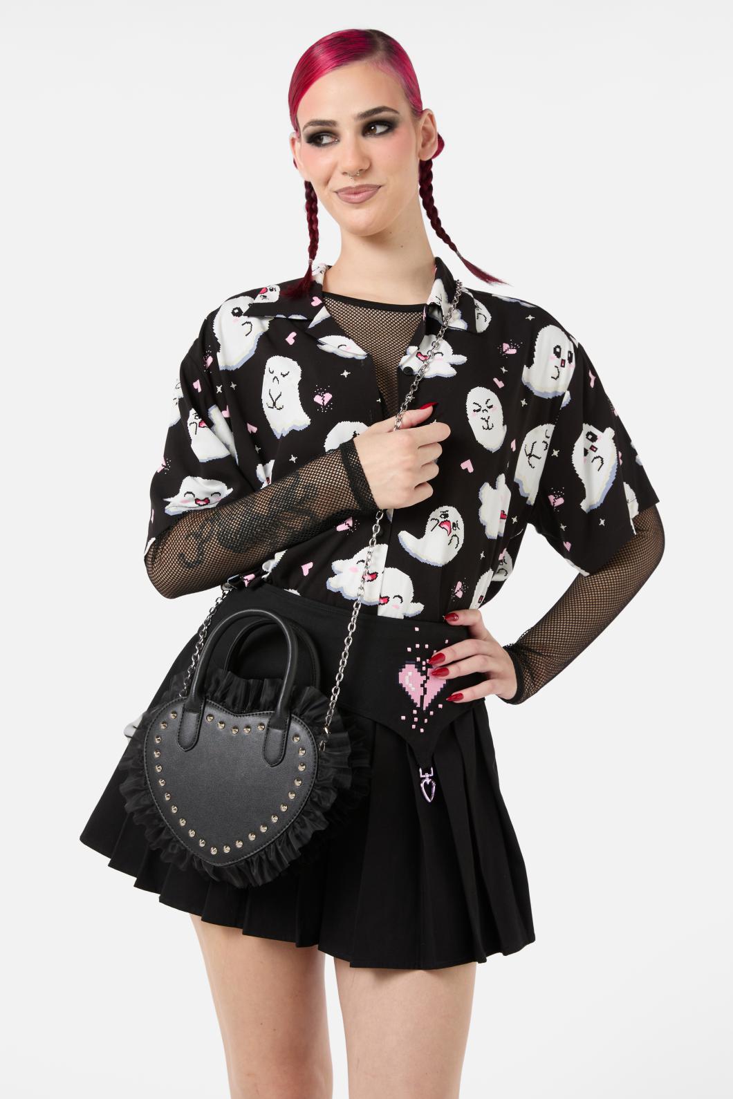 Black Friday - Studded Heart Bag - black
