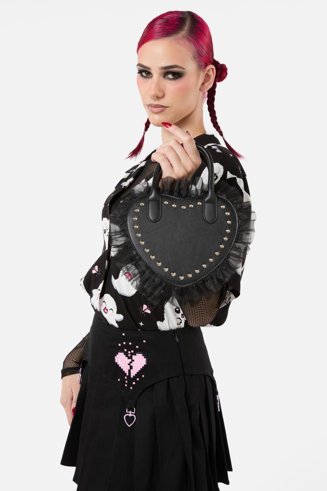 Black Friday - Studded Heart Bag - black