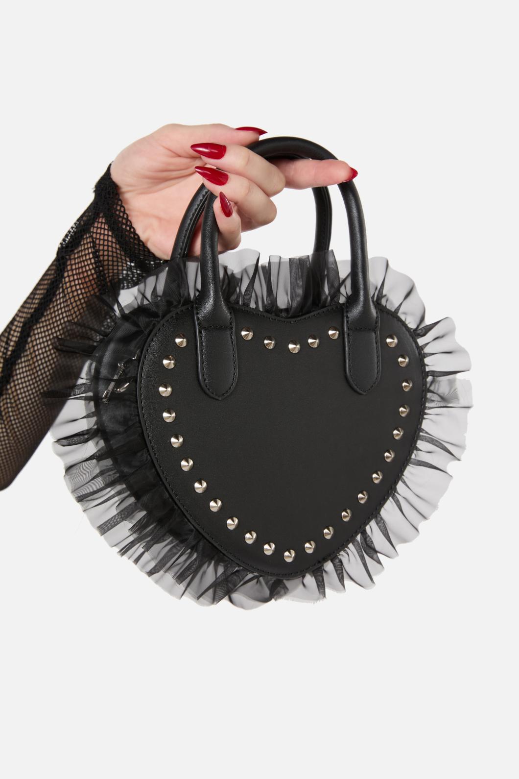 Black Friday - Studded Heart Bag - black