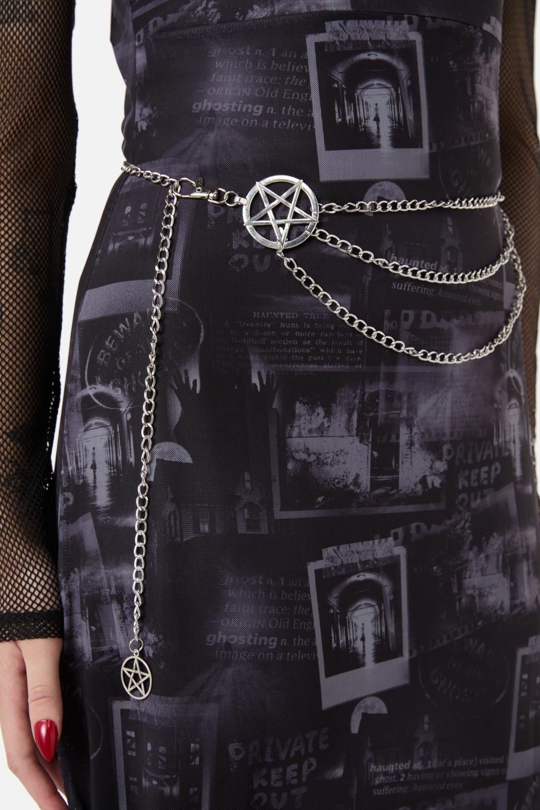 Black Friday - Pentagram Chain Belt - silver