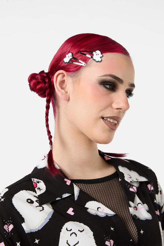 Black Friday - Ghosties Hair Clips - white