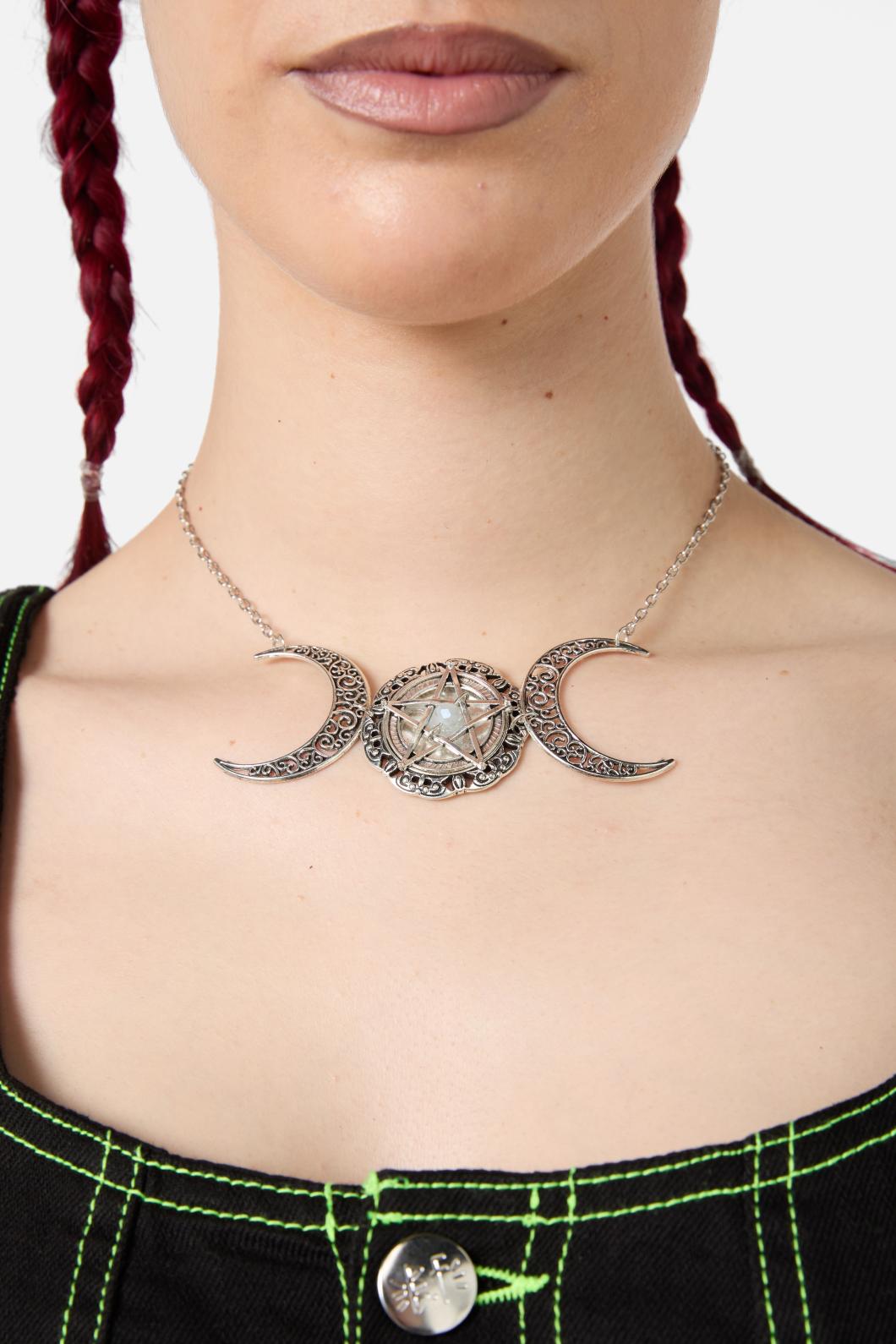 Black Friday - Witches Statement Necklace - silver