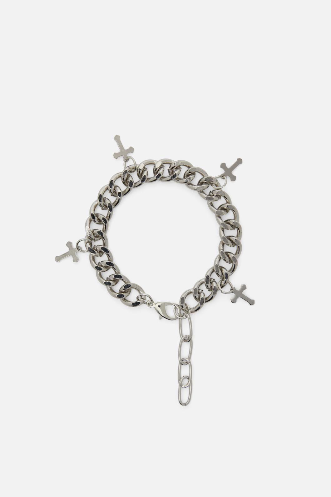 Black Friday - Cross Charm Bracelet - silver