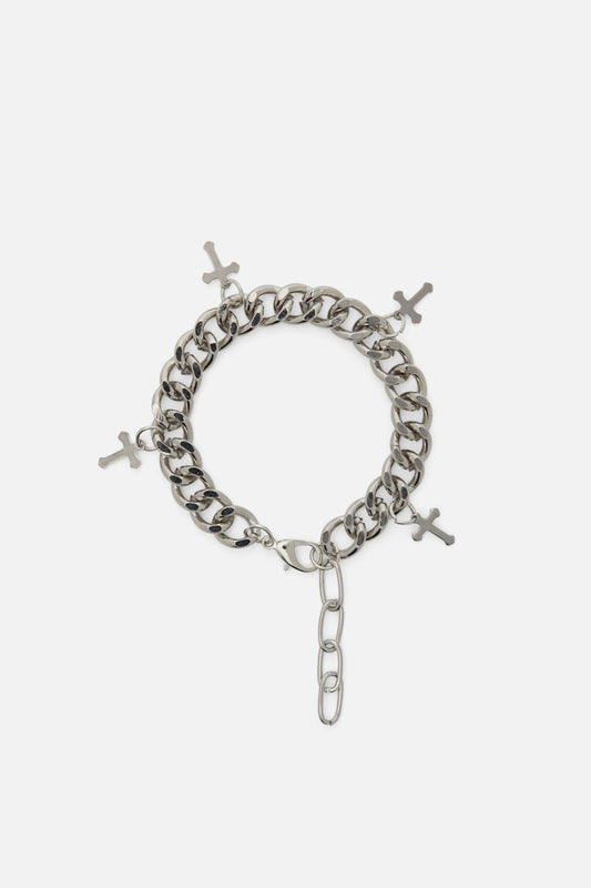 Black Friday - Cross Charm Bracelet - silver