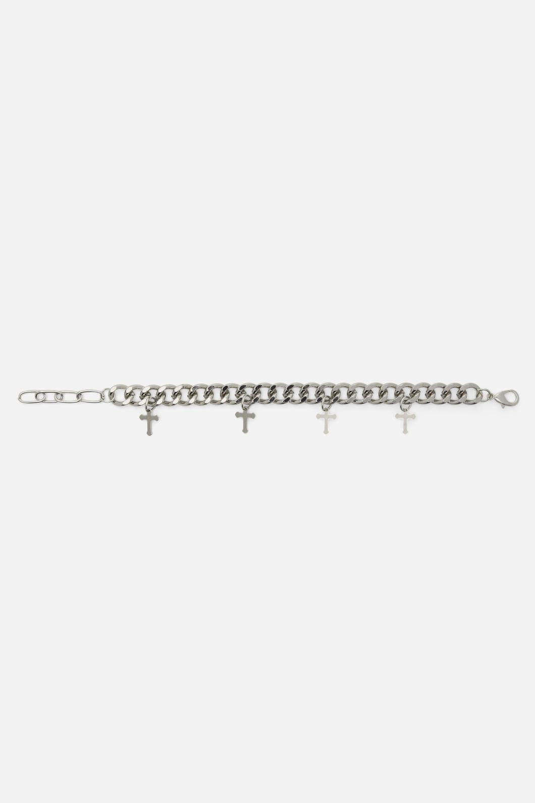 Black Friday - Cross Charm Bracelet - silver