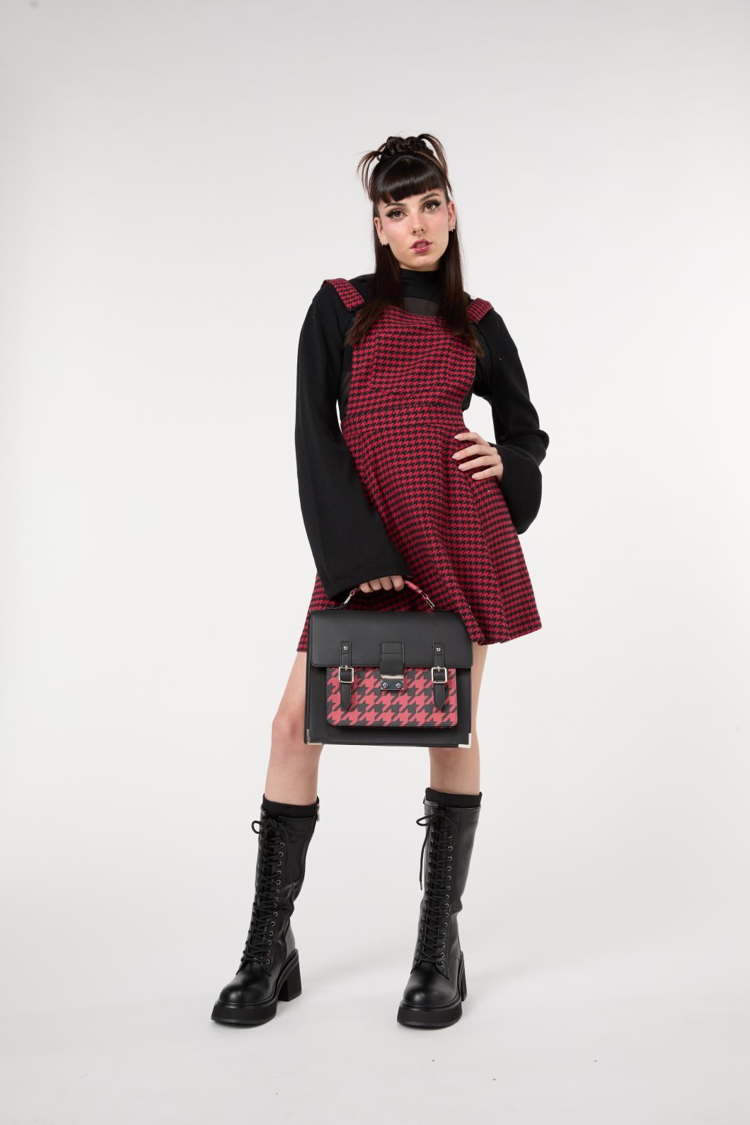 Black Friday - Virtue Houndstooth Satchel - black