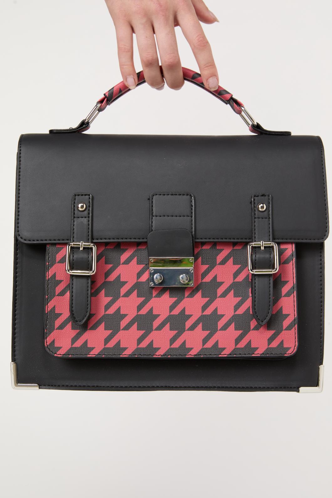 Black Friday - Virtue Houndstooth Satchel - black