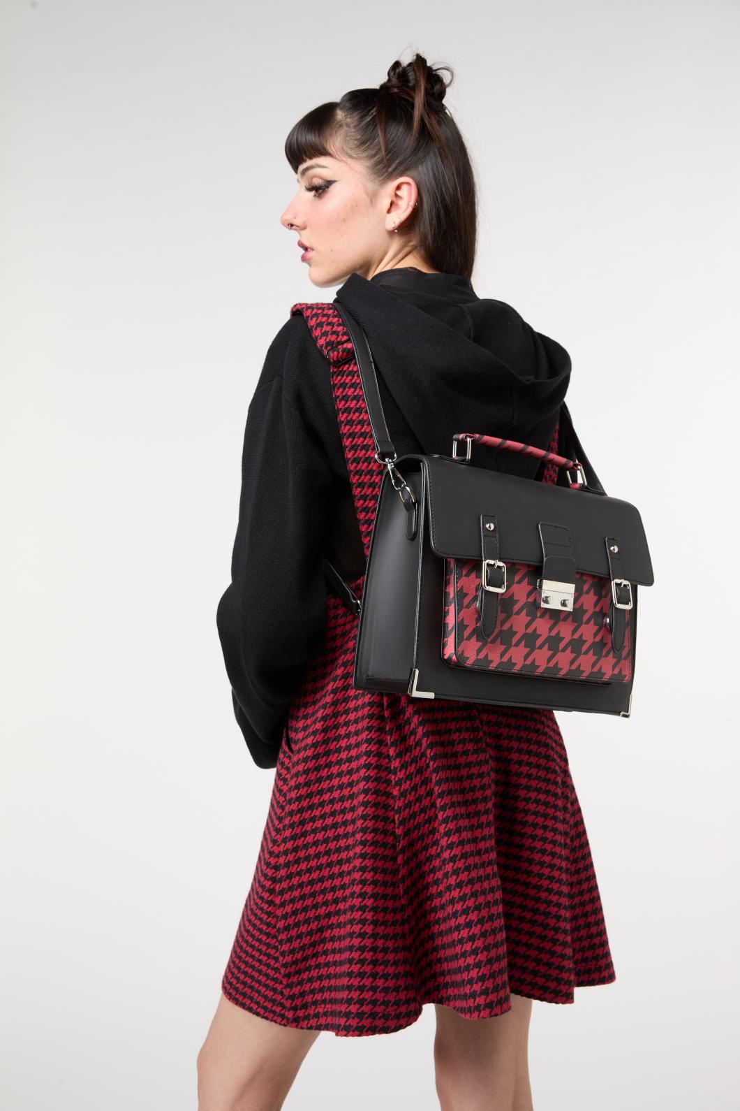 Black Friday - Virtue Houndstooth Satchel - black