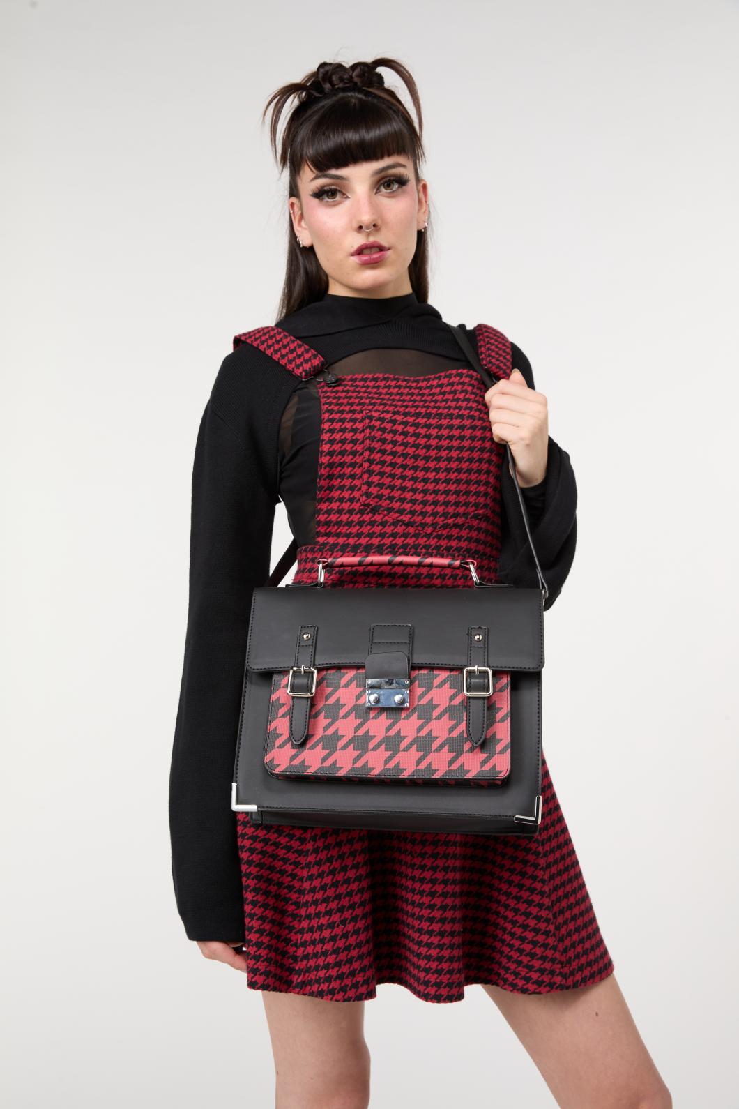 Black Friday - Virtue Houndstooth Satchel - black