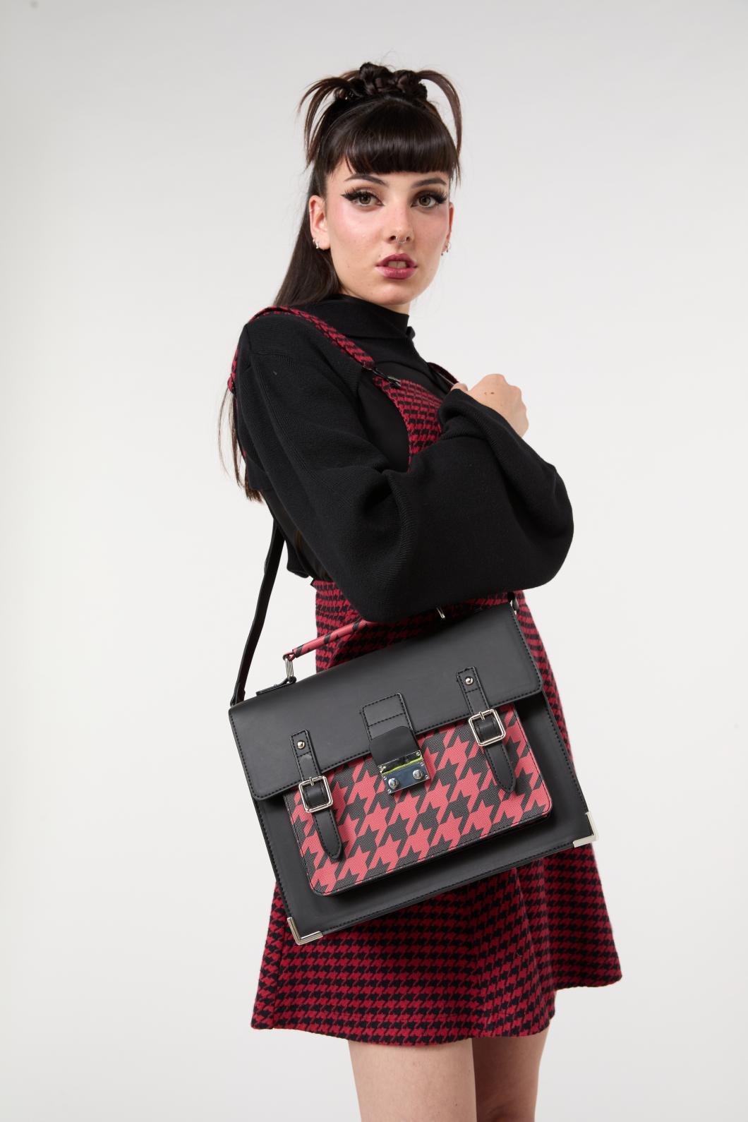 Black Friday - Virtue Houndstooth Satchel - black