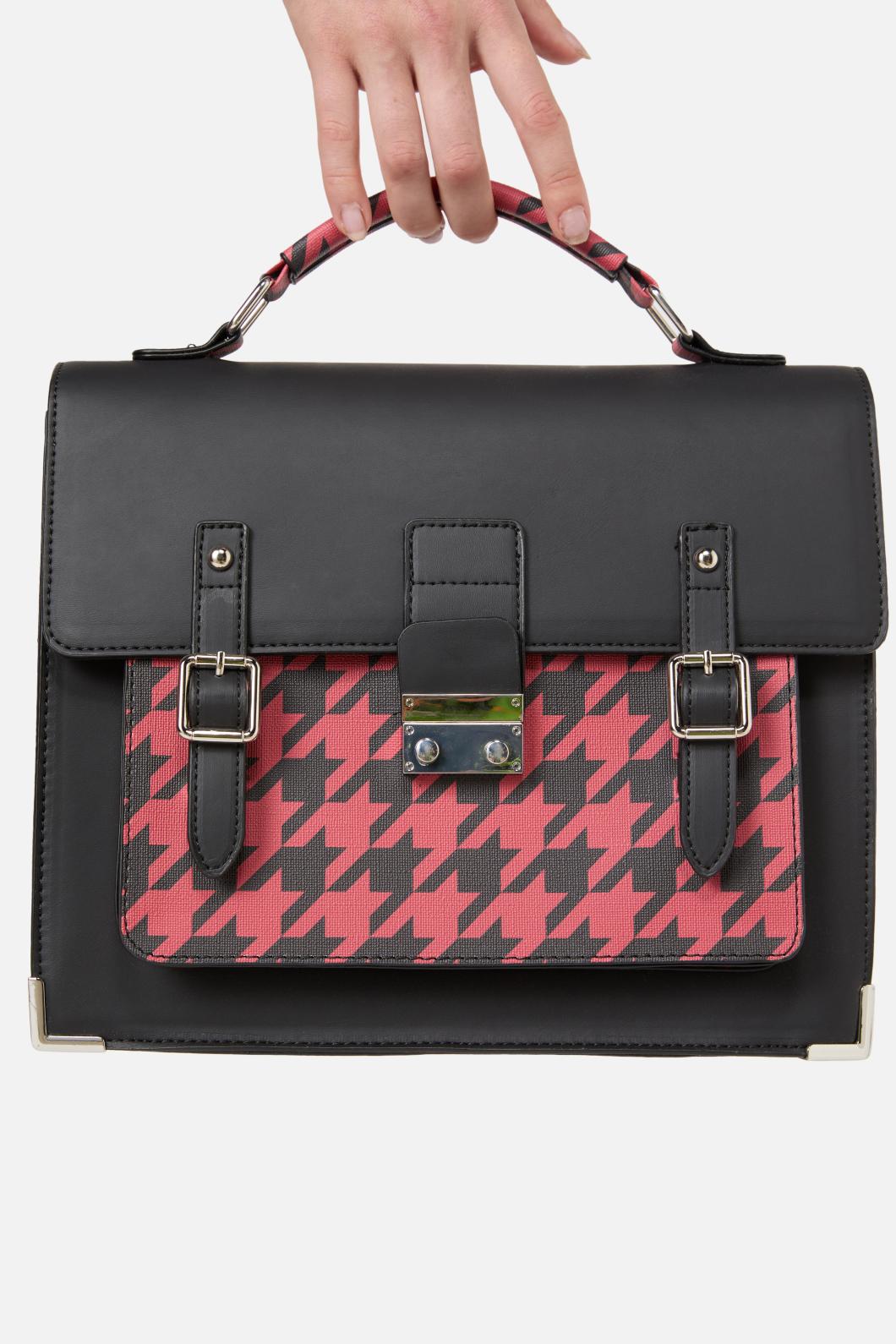 Black Friday - Virtue Houndstooth Satchel - black