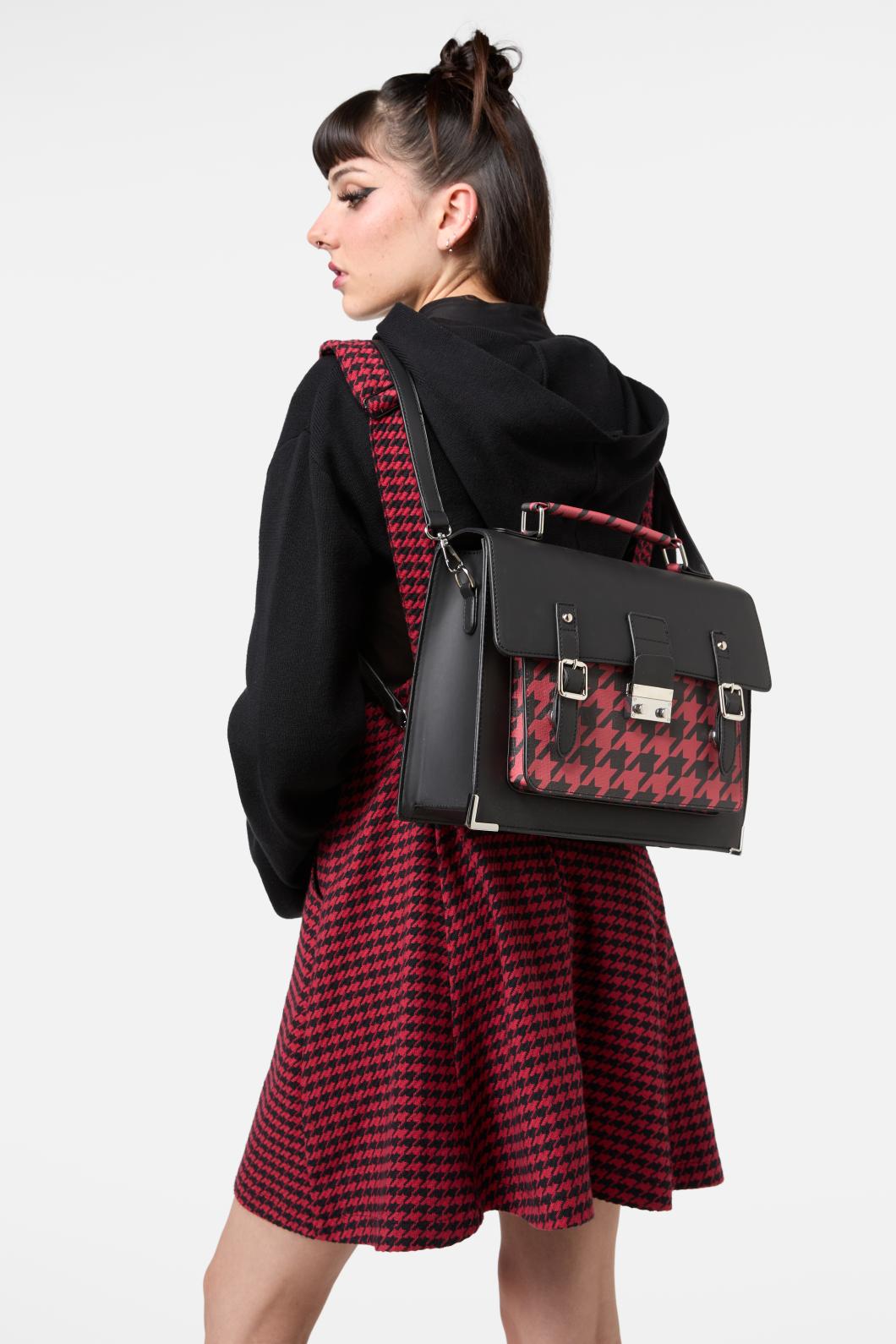 Black Friday - Virtue Houndstooth Satchel - black