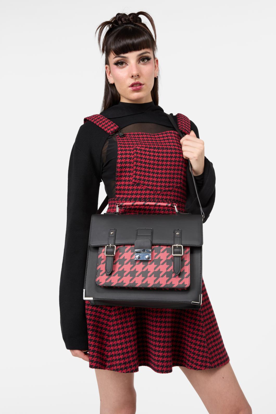 Black Friday - Virtue Houndstooth Satchel - black