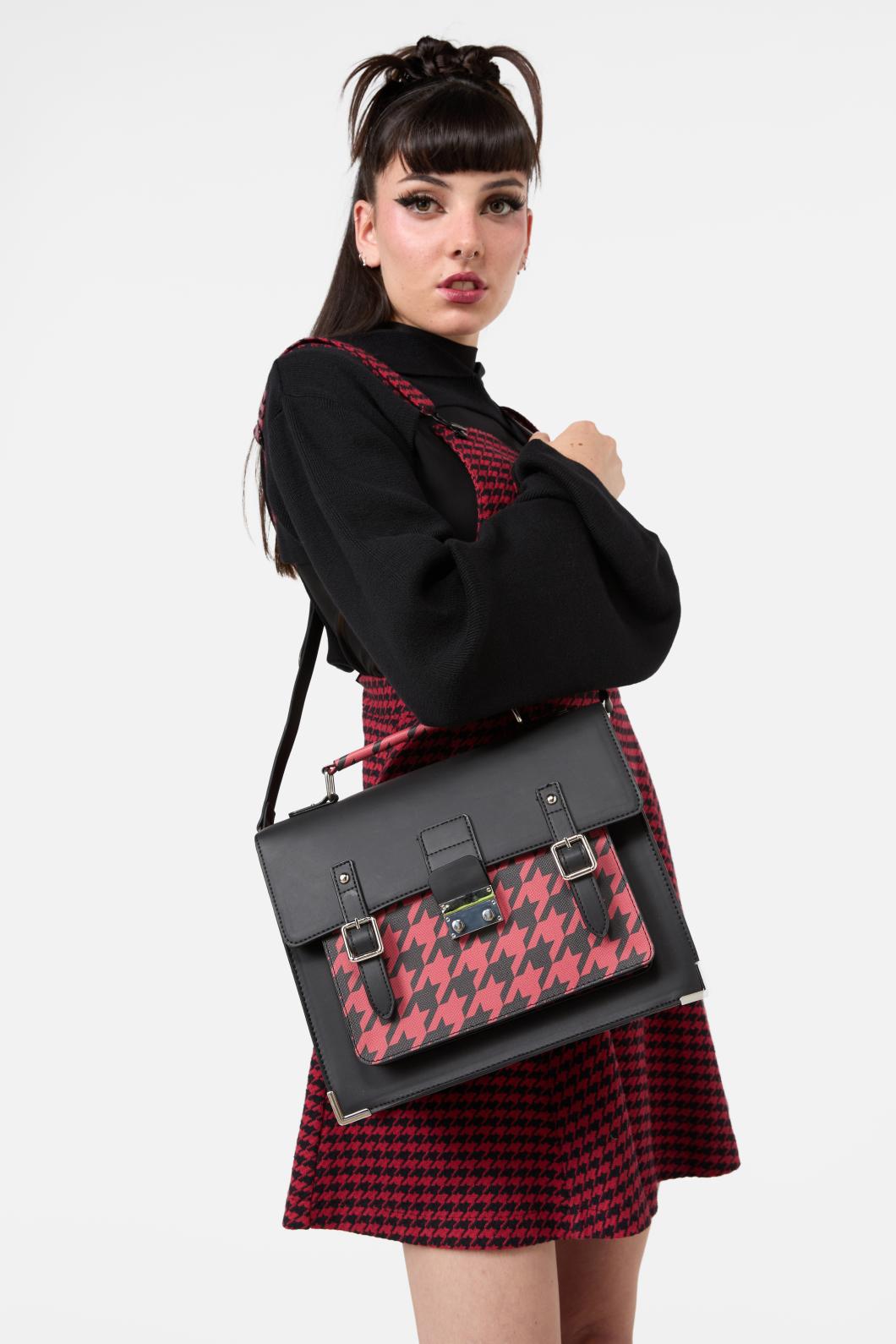 Black Friday - Virtue Houndstooth Satchel - black