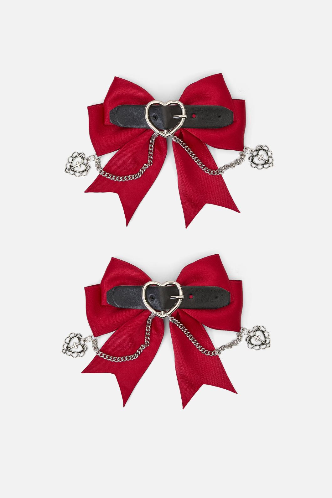Black Friday - Charmed Dual Colour Bow Set - red-black