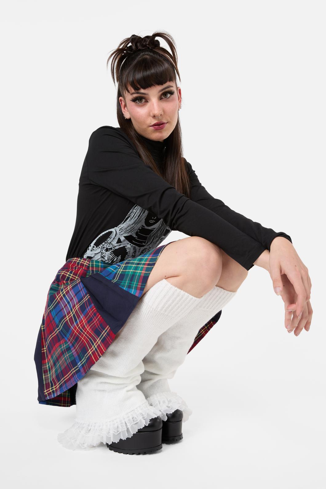 Black Friday - Layered Lace Leg Warmers - white