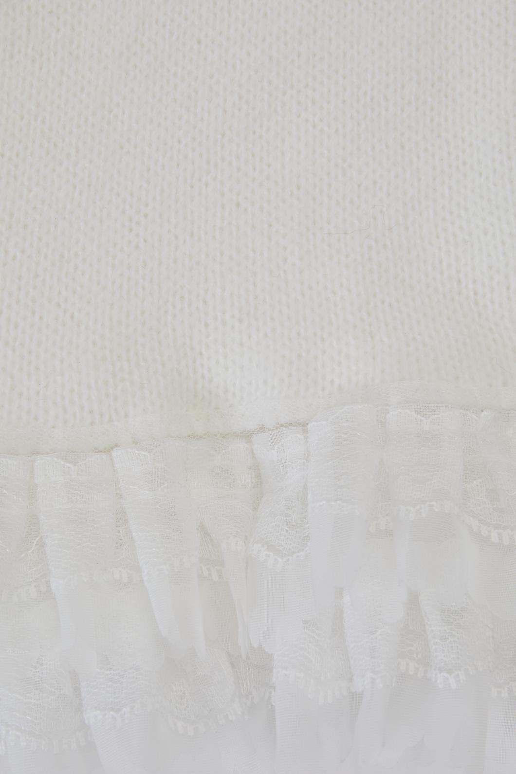 Black Friday - Layered Lace Leg Warmers - white