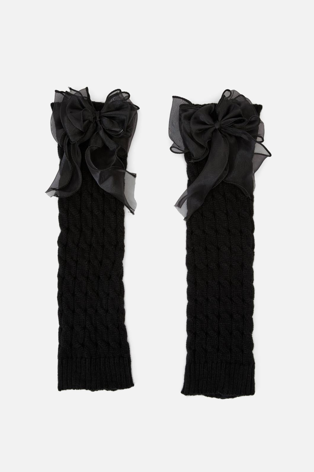 Black Friday - Big Bow Leg Warmers - black