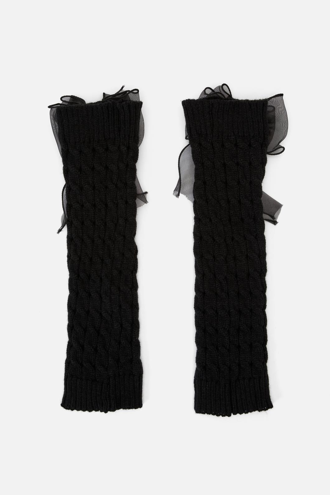 Black Friday - Big Bow Leg Warmers - black