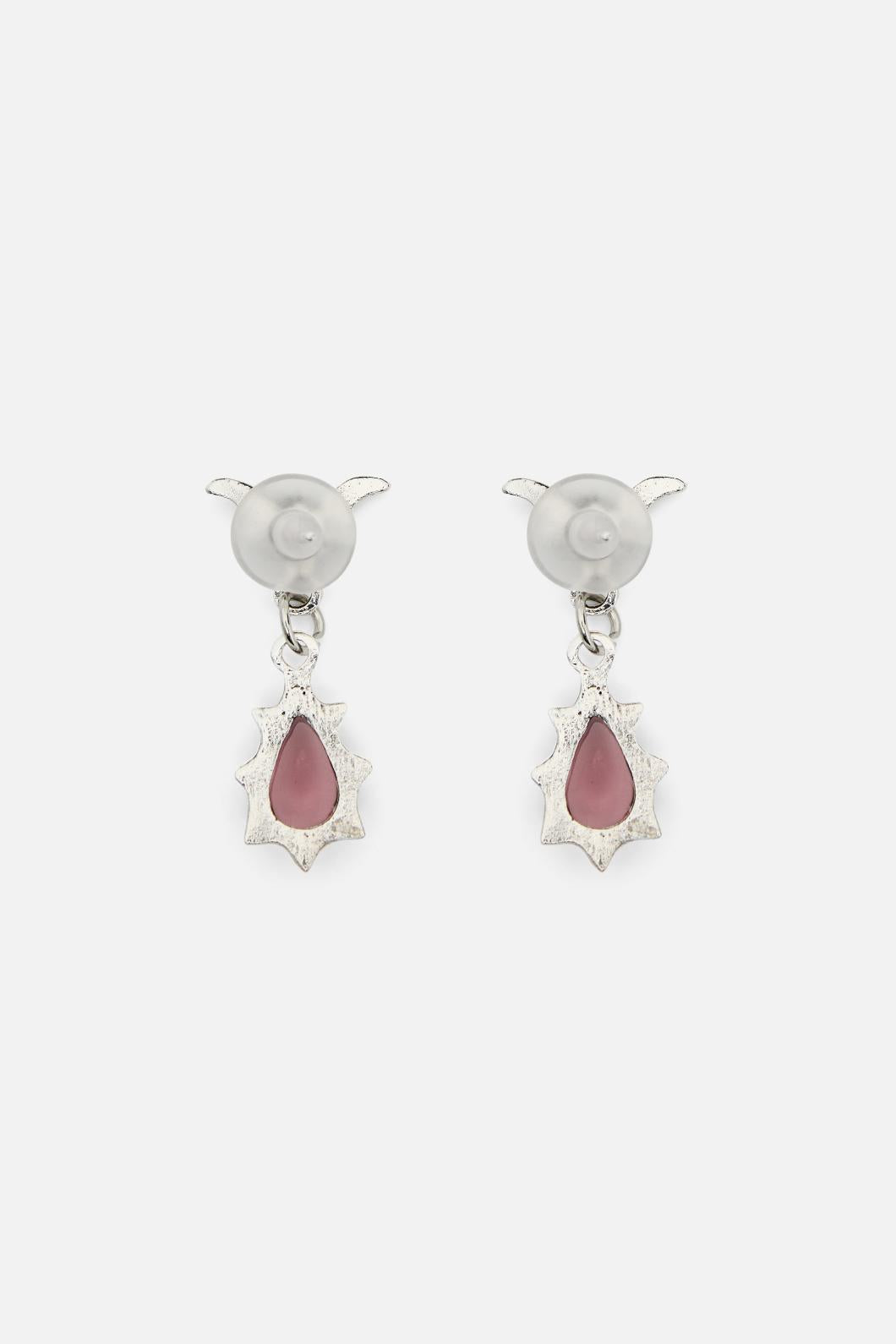 Black Friday - Bat Gem Earrings - silver