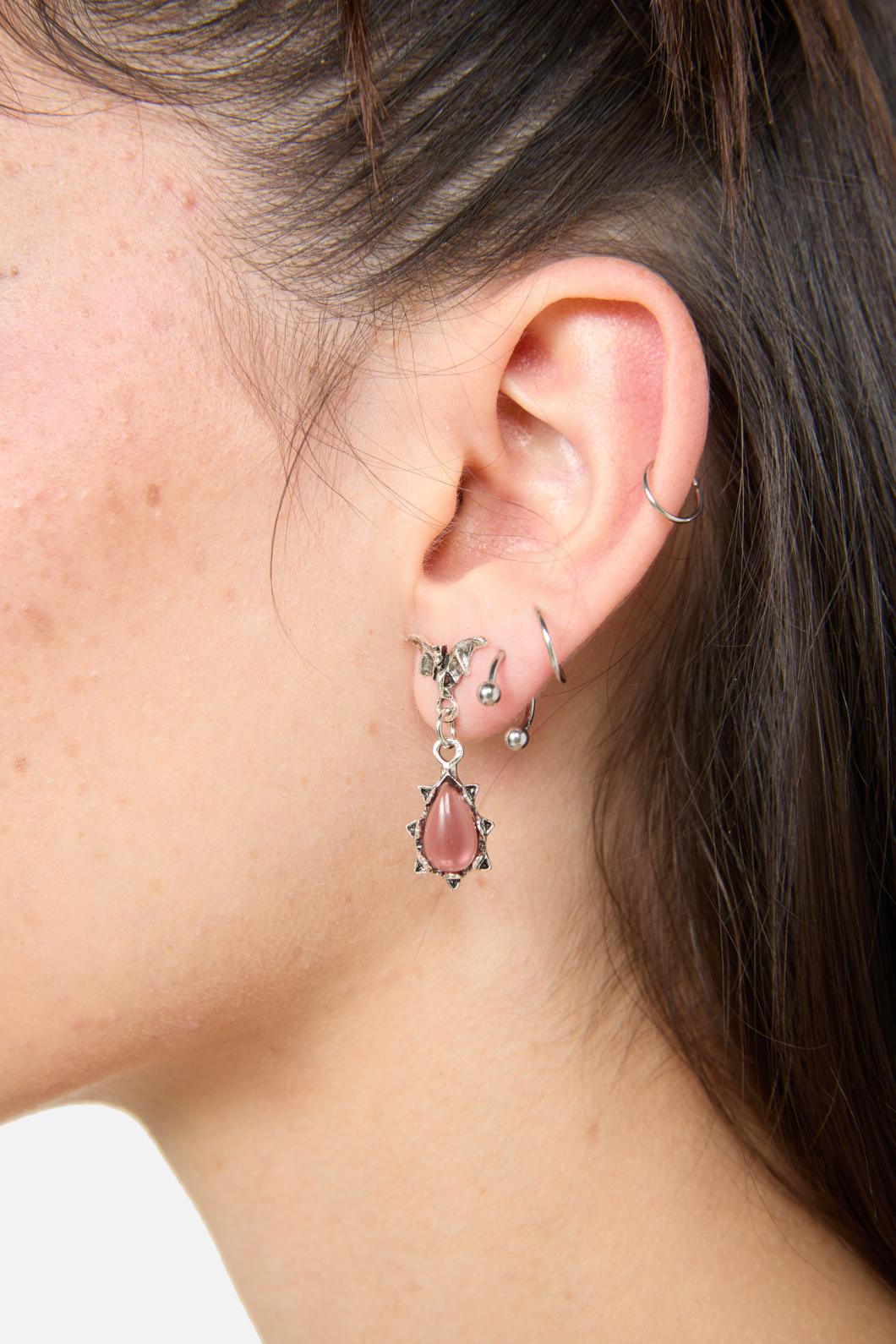 Black Friday - Bat Gem Earrings - silver