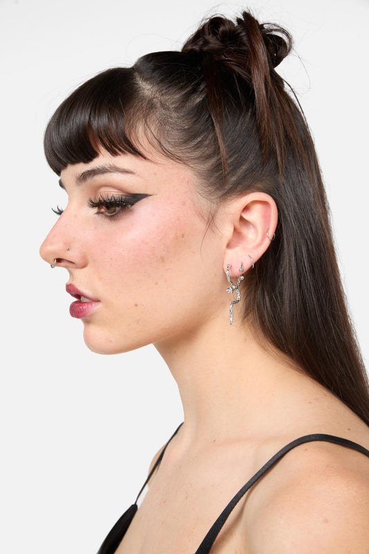 Black Friday - Snake Earrings - silver