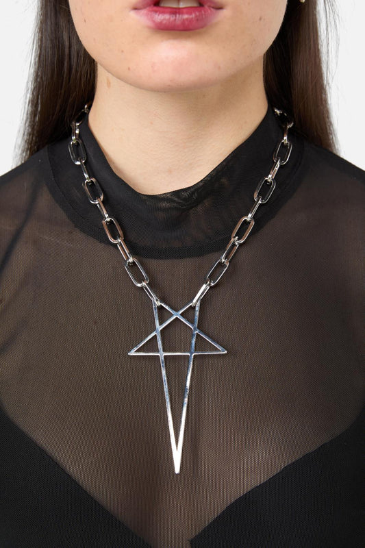 Black Friday - Large Statement Necklace - silver