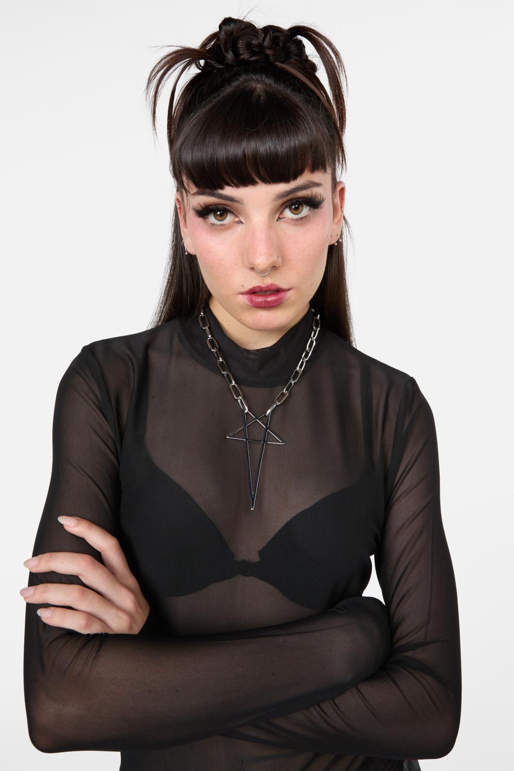 Black Friday - Large Statement Necklace - silver