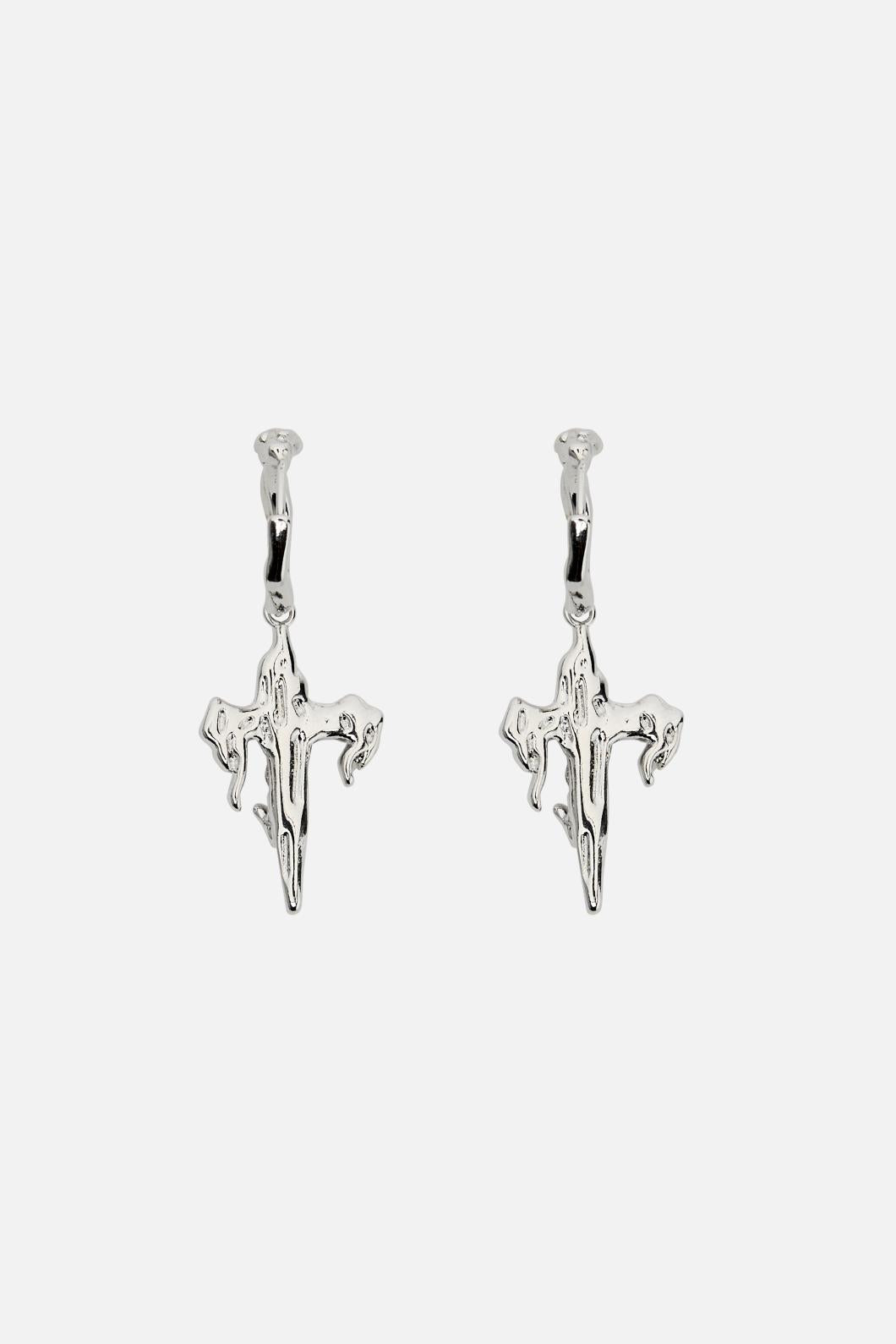 Black Friday - Hot Cross Earrings - silver