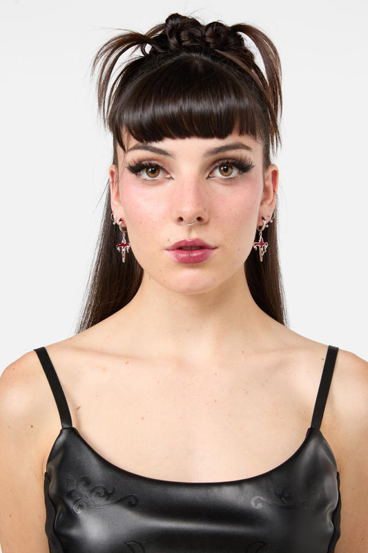 Black Friday - Hot Cross Earrings - silver
