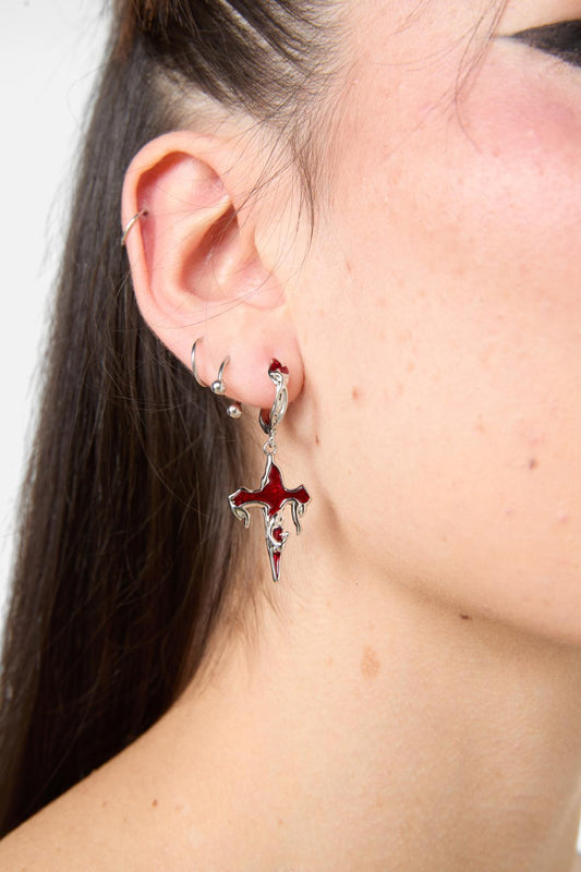 Black Friday - Hot Cross Earrings - silver