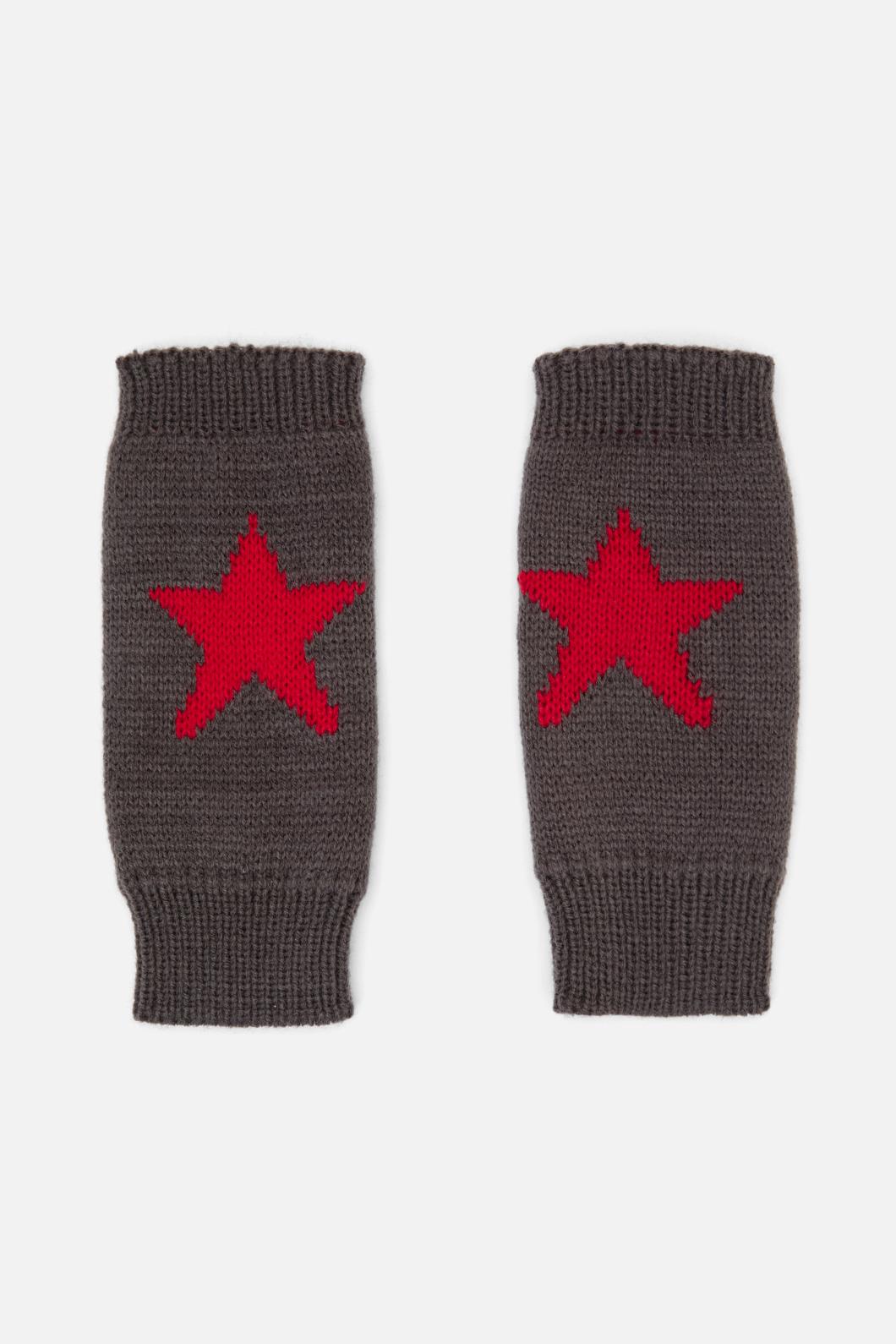 Black Friday - Stars Fingerless Gloves - charcoal